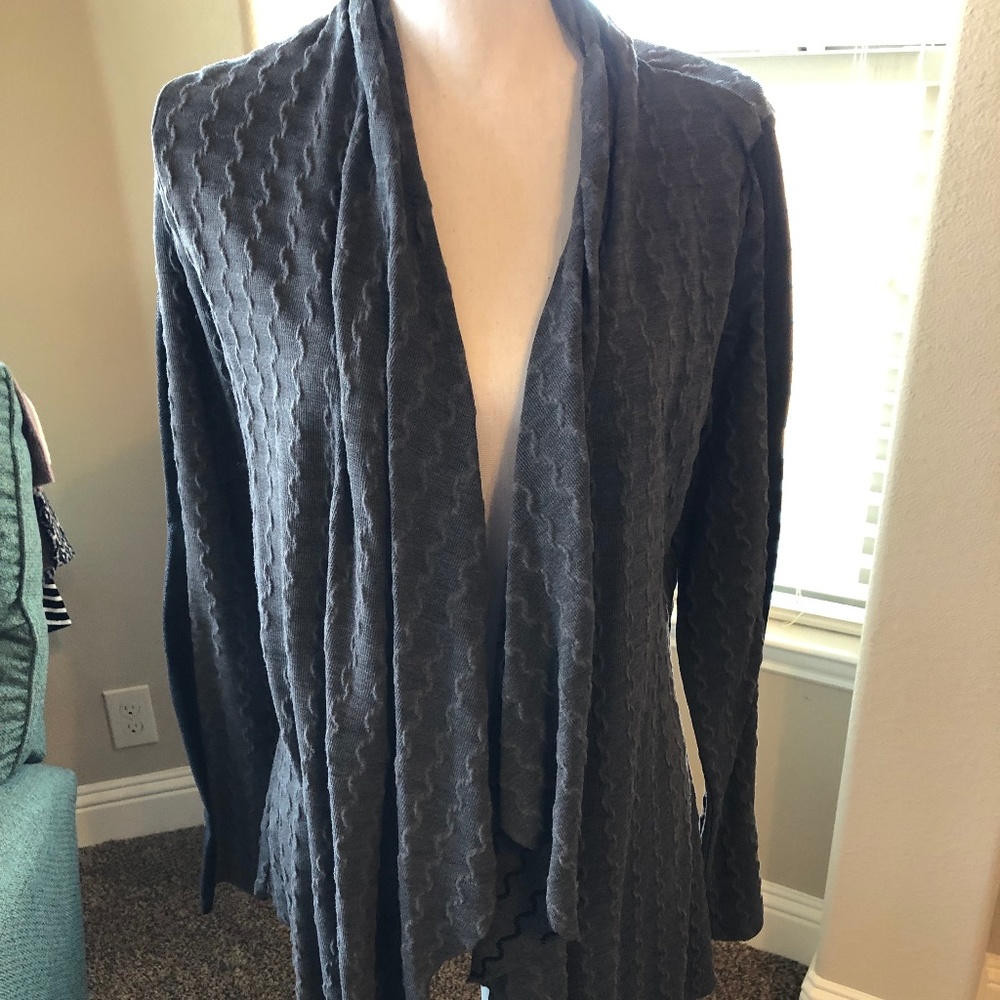 Hem & Thread Flowy Cardigan with Black Leather